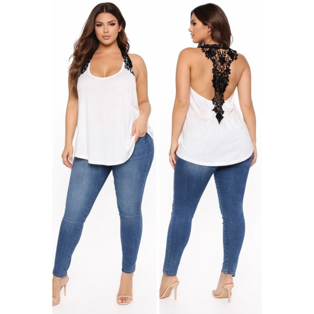 Zanzea Lace Contrast Racerback Tank‎ Top Size XXL NWT